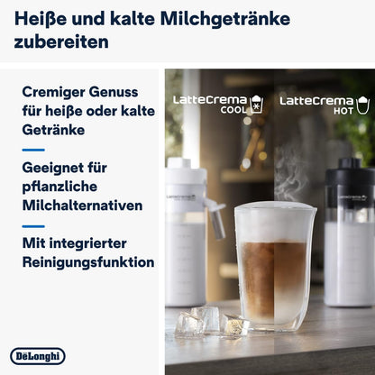 De'Longhi Eletta Explore ECAM452.57.G Fully Automatic Coffee Machine – 40+ Drinks, LatteCrema Hot & Cool, TFT, Grey