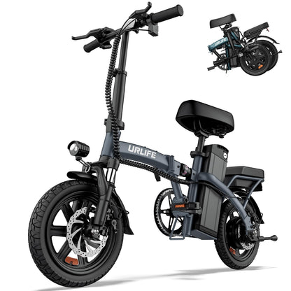 URLIFE F1L Klapp-E-Bike 250W – 48V/7,5Ah, 60km, Pedelec, IP54, Dual-Federung, 14", Black