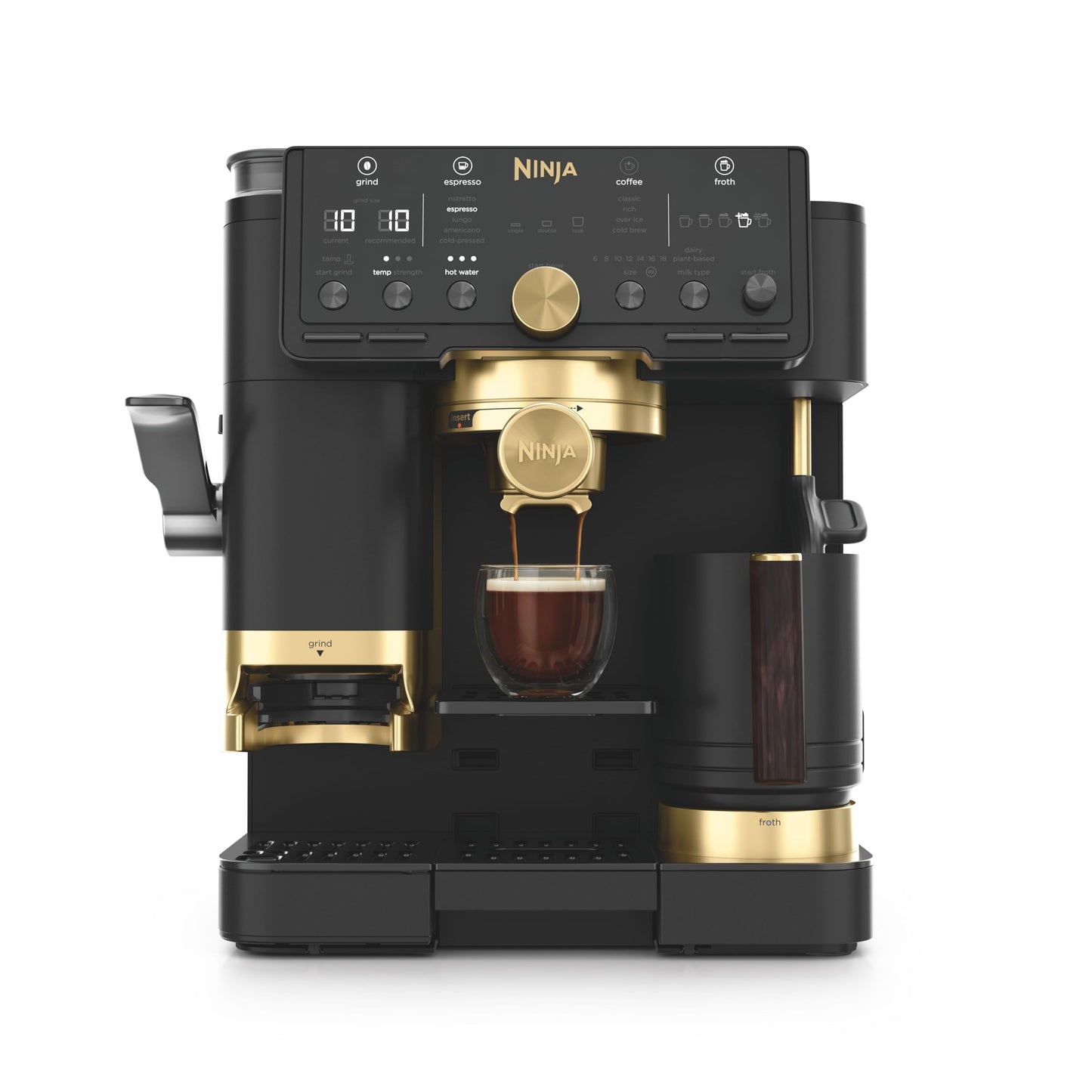 Ninja ES601EUGM Luxe Premier 3-in-1 Coffee Machine 2L – Barista-Assist, Grinder, Mikroschaum, Grey Metal
