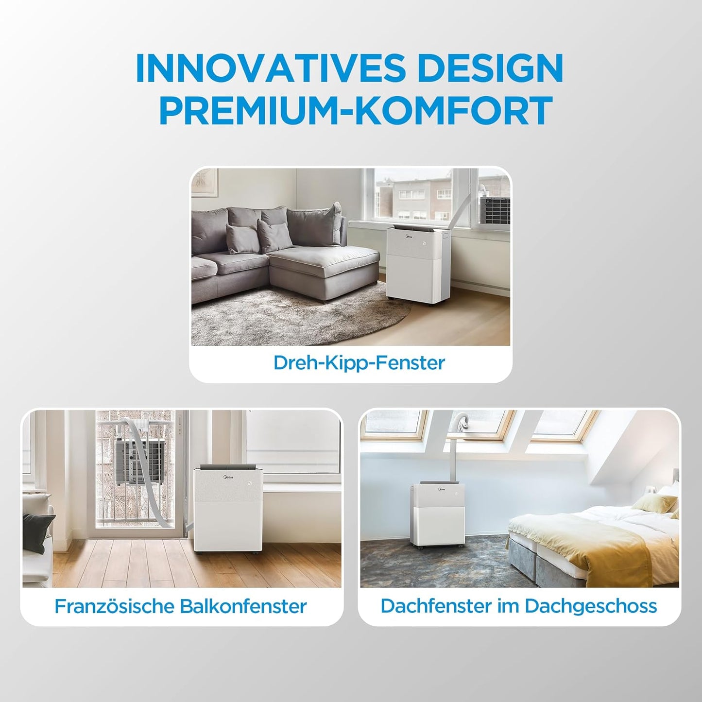 Midea PortaSplit-E Portable Air Conditioner 12.000 BTU – Heating & Cooling, Inverter, App Control, Peach