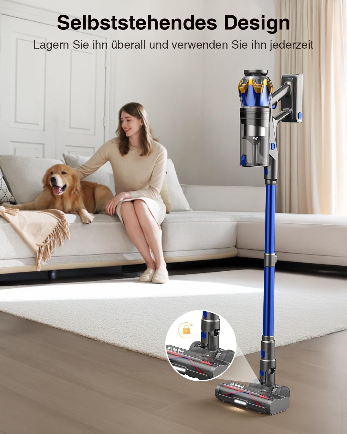 Bulelink Zenith G10 Cordless Vacuum Cleaner Cordless, 550 W, 45 kPa Saugkraft, HEPA-Filter, 1,6 L, for Pet Hair