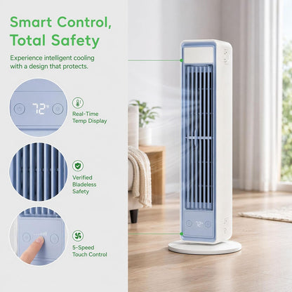 Simsky HZ-7-1-40 Mobiler Air Cooler 1,5L – bladeless, 35dB, 3 Speeds, Night Mode, 15m², 10W, White