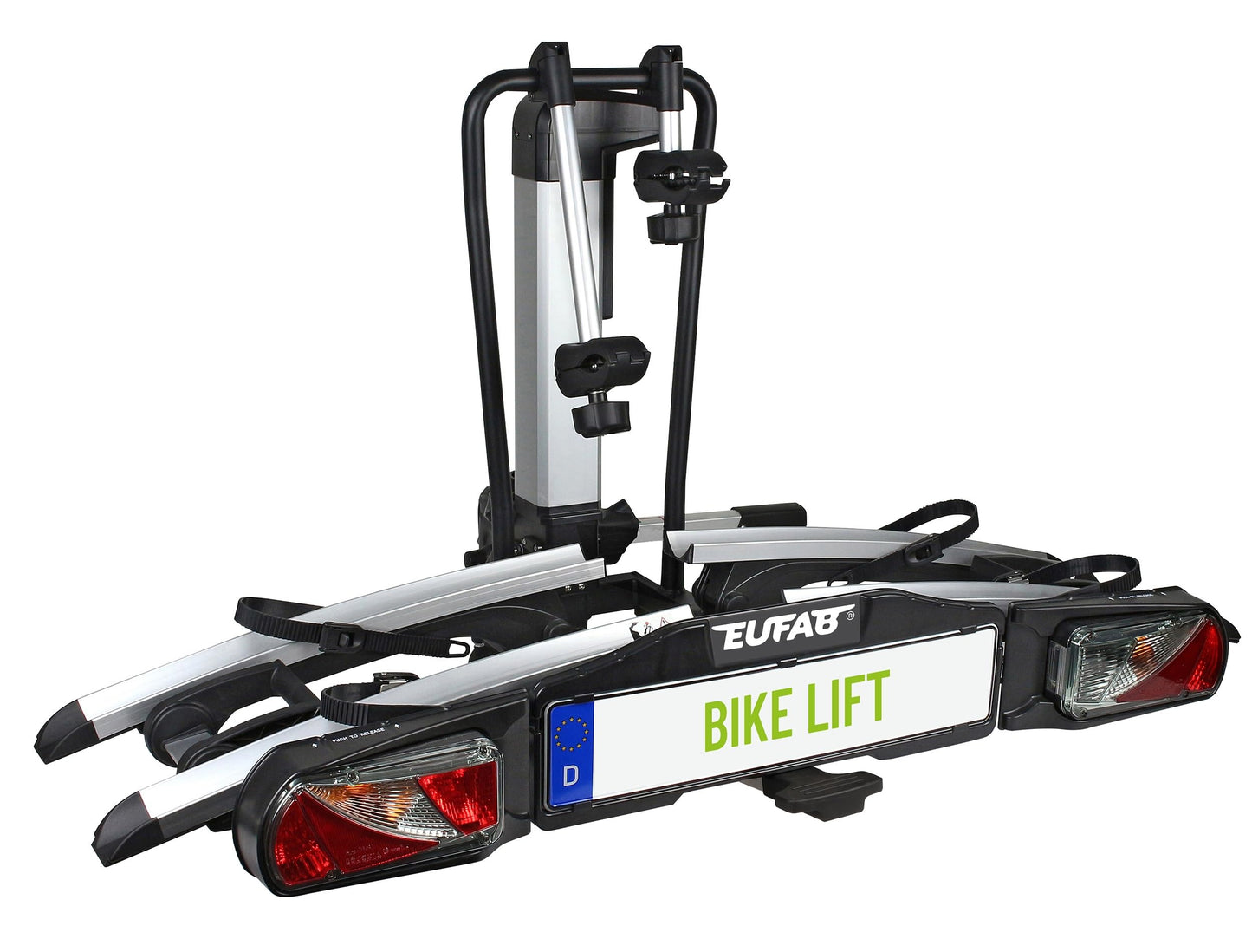 EUFAB PREMIUM 2 Towbar Bike Carrier – 2 Räder, 60kg, E-Bike, Foldable, Lockable, Black