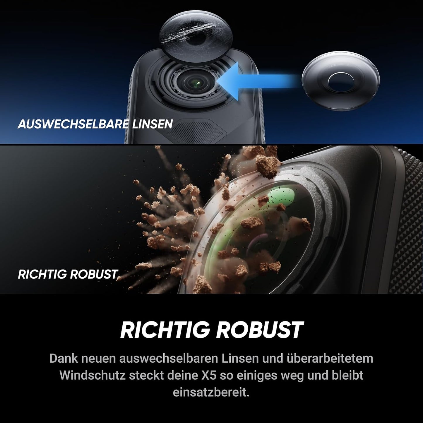 Insta360 X5 Essentials Bundle 360°-Kamera 8K – 2x 1/1.28" Sensor, FlowState, 15m wasserdicht, Black