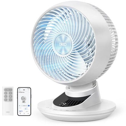 DREO TurboPoly DR-HAF008S Table Fan – 1.530m³/h, 22dB, 100° Oscillation, 9 Speeds, WiFi, Alexa, Black