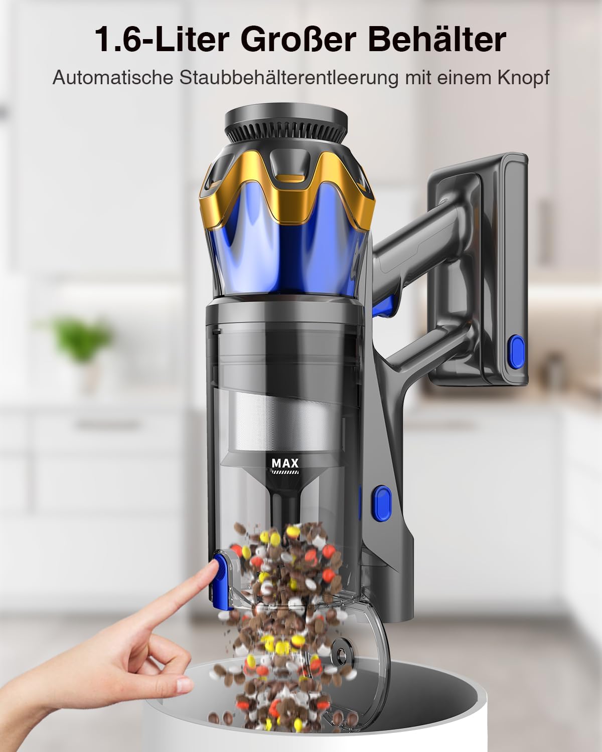Bulelink Zenith G10 Cordless Vacuum Cleaner Cordless, 550 W, 45 kPa Saugkraft, HEPA-Filter, 1,6 L, for Pet Hair