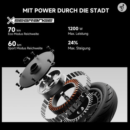 Segway-Ninebot F3 Pro D E-Scooter, Up to 70 km Range, 10 Zoll Self-Sealing Pneumatic Tyres, Full Suspension, TFT Display, Apple Find My, Foldable, Black