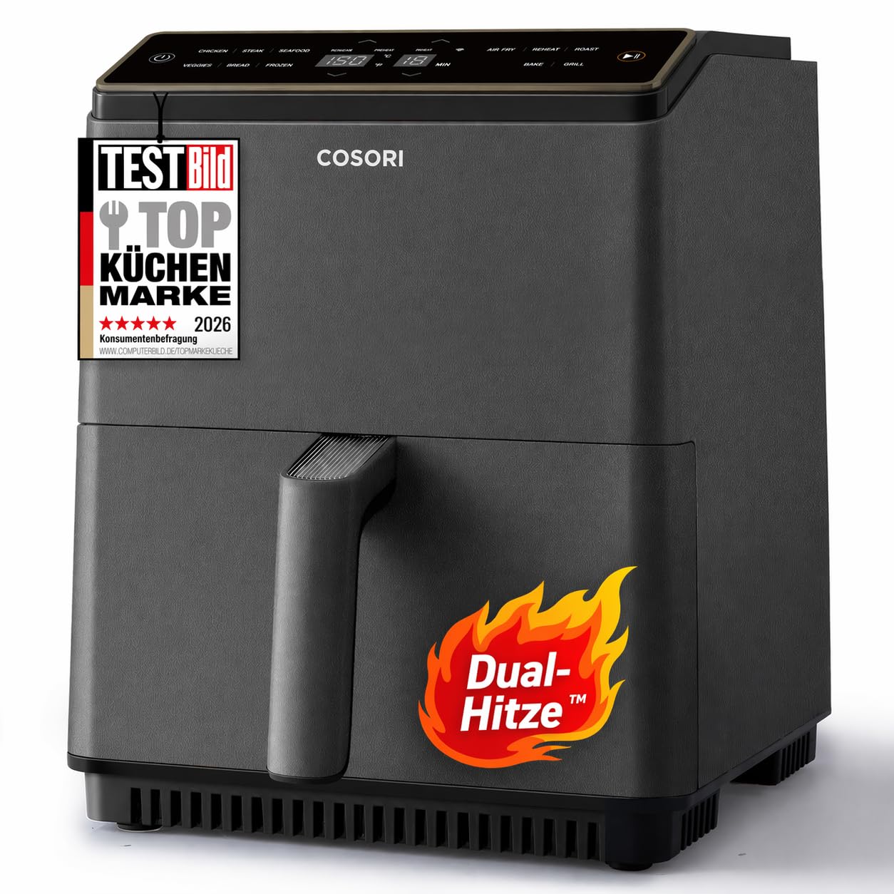 Cosori TurboBlaze CAF-DC601-KEU Air Fryer 6L – DC-Motor, 5 Fan Speeds, 30–230°C, Dark Grey