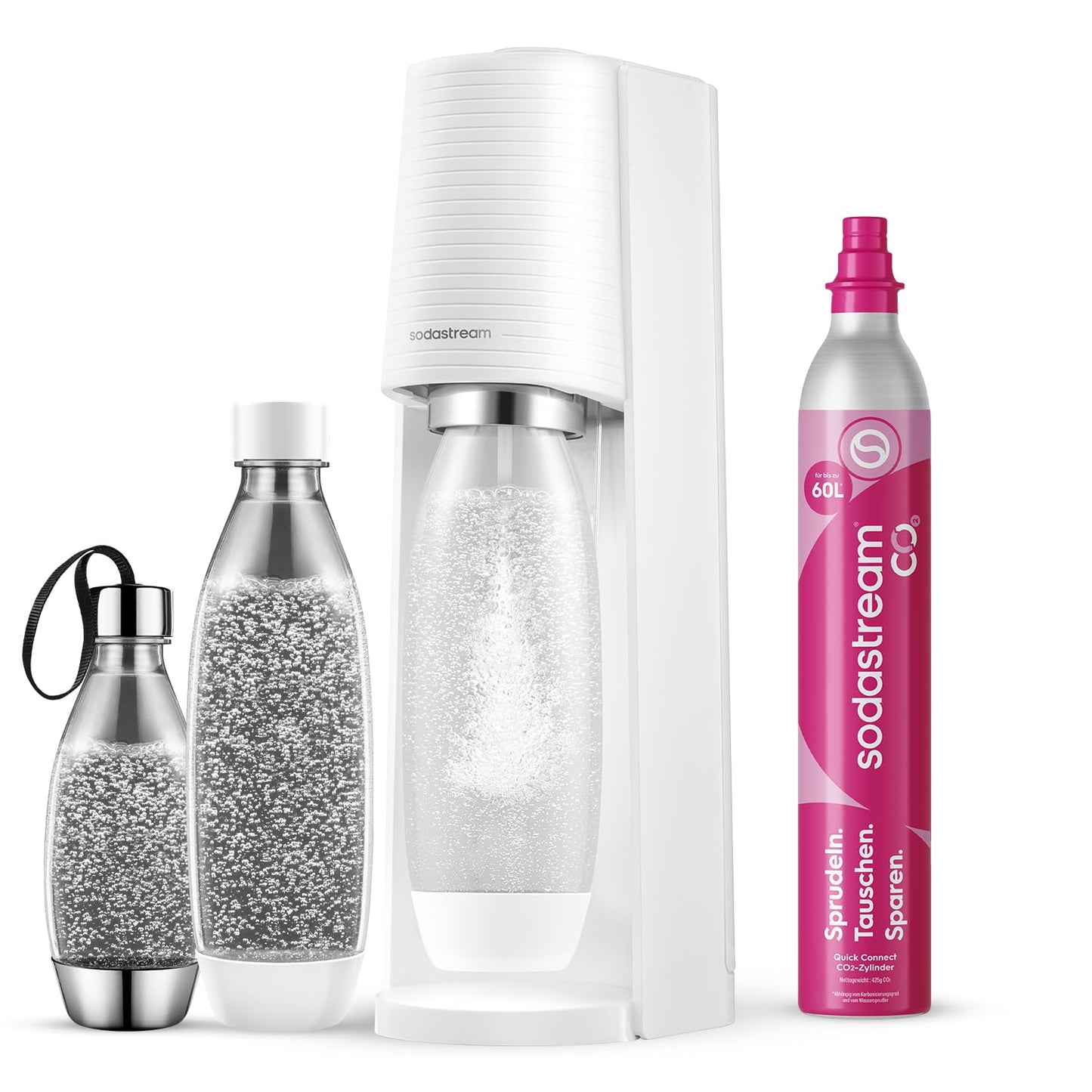 SodaStream TERRA Sparkling Water Maker – Quick Connect CO2, 3x KST Plastic Bottle 1L, Black