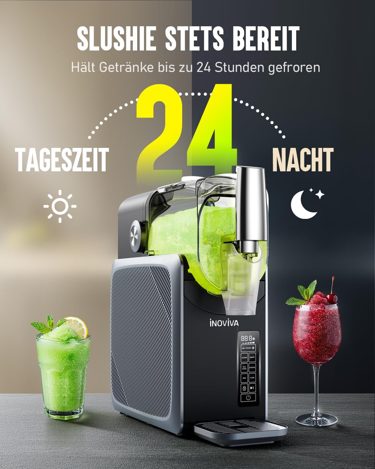 INOVIVA S2.2 Ice Cream Maker 2,6 L – Automatic, Programmierbar, Touchpad-Steuerung, Grey