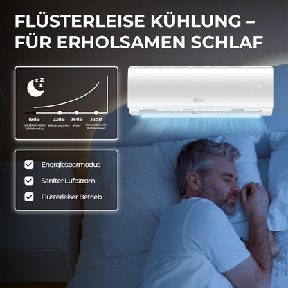 Kältebringer KB34 Split Air Conditioner 12.000 BTU – Full-Inverter, Energy Class A++/A+, R32, WiFi, Alexa, TitanGold, White