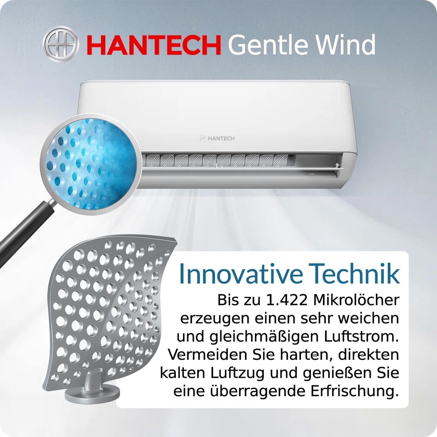 HANTECH H-PRO Split Air Conditioner 12.000 BTU – Inverter, Energy Class A++, Heating & Cooling, WiFi, Alexa, White