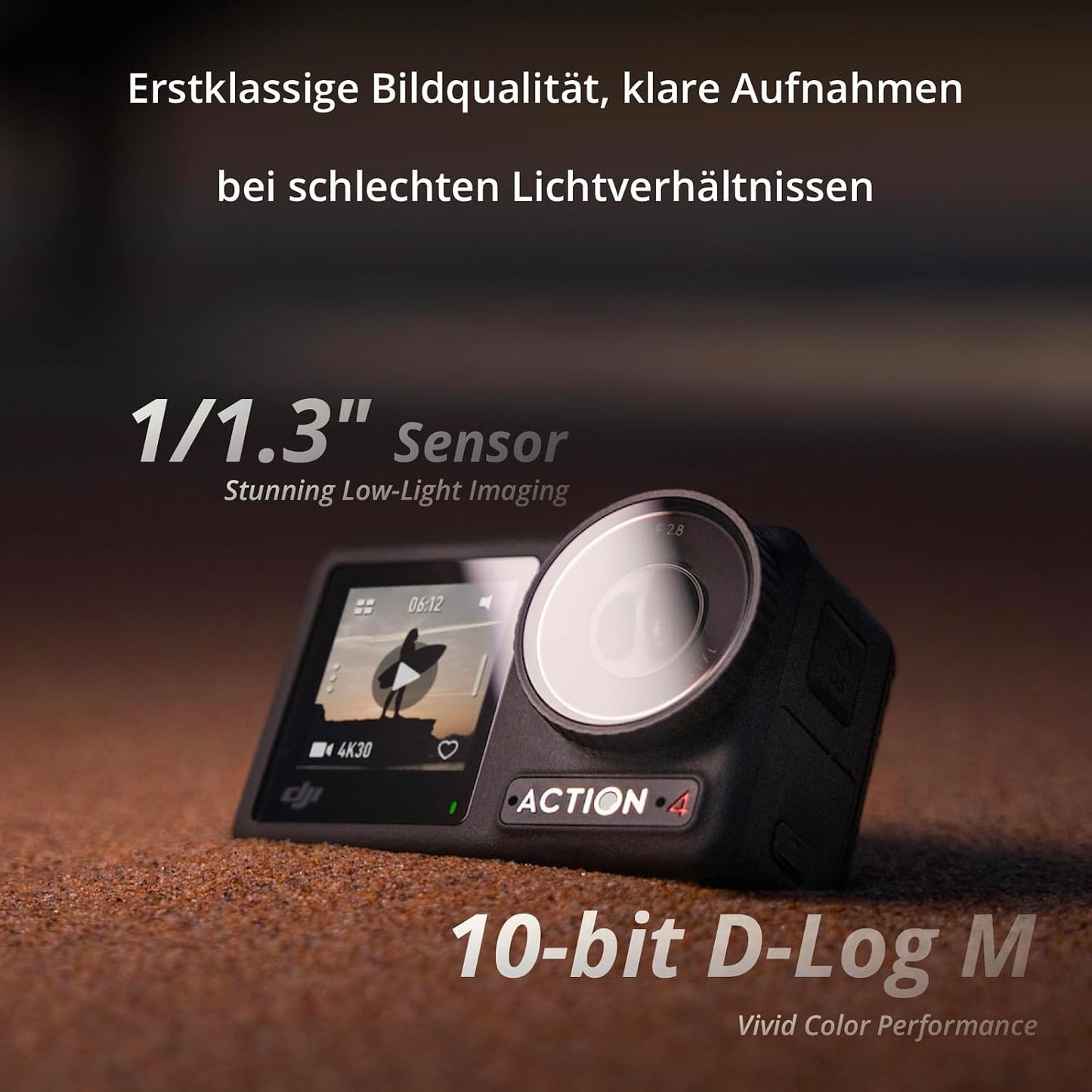DJI Osmo Action 4 Essential Combo 4K Action Camera – 1/1.3" Sensor, 155°, 10-Bit, IP68, 150 Min, Black