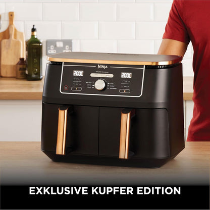 Ninja AF400EUCP Foodi MAX Dual Zone Air Fryer 9,5L – 6 Functions, 2470W, Copper/Black