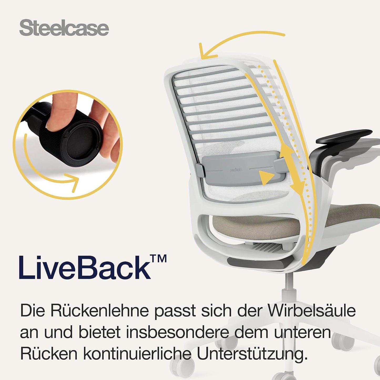 Steelcase Series 1 Office Chair, Mesh-Backrest, Ergonomic, Lumbar Support, Truffle