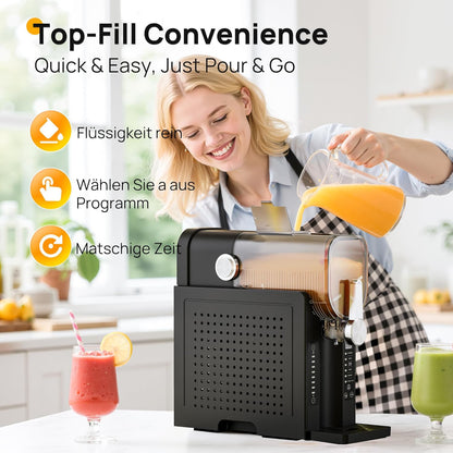 INITIO AD03 Slush Machine 2 L – 6 Programmes, 12h Vorprogrammierung, Self-Cleaning, Grey