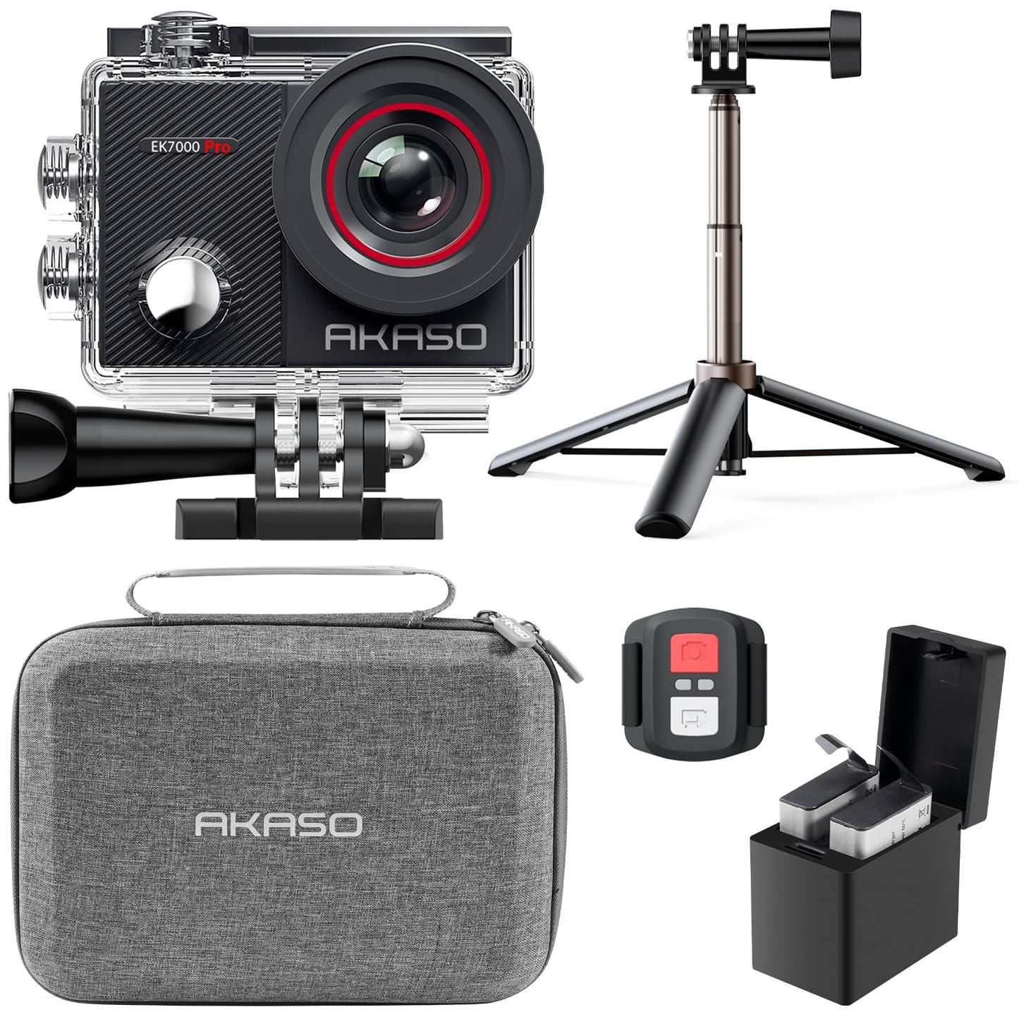 AKASO EK7000 Pro Action Camera 4K/30fps – 20MP, EIS, 40m wasserdicht, 2" IPS Touchscreen, Black