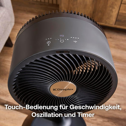 Dimplex DUOCOOL Smart Wireless 2-in-1 Battery-Ventilator – 45h, 36dB, IP54, 20m, Alexa, App, Black