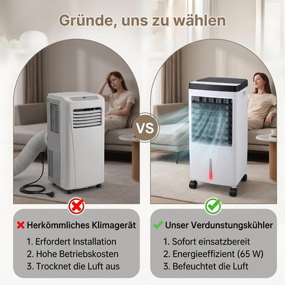 VINGVO x7c29edoga-12 Mobiler Air Cooler 3-in-1 – 6-10L Tank, Eispack, 65W, 30dB, Schwenkfunktion, Timer, Remote Control