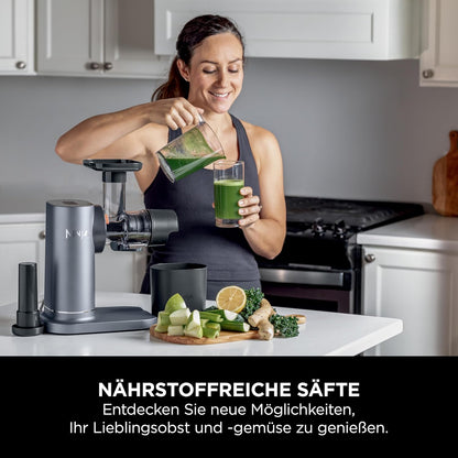 Ninja JC151EU Cold Press Juicer 700 ml – 9-Segment Auger, 150 W, 2 Filter, Grey