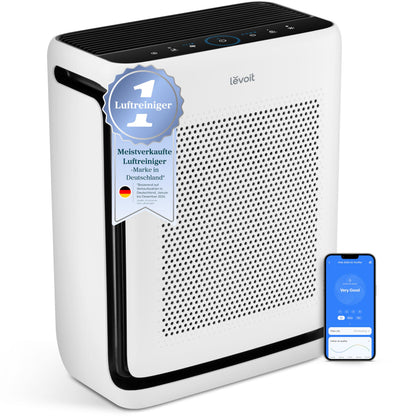 Levoit Core 300S Smart Air Purifier – HEPA 99,97%, Lasersensor, 20m² in 12min, 22dB, VeSync App, White