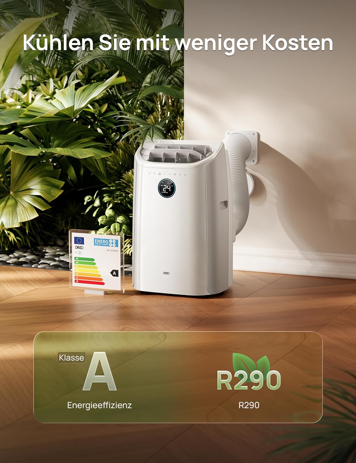 DREO AC515S Portable Air Conditioner 10.000 BTU – 3-in-1, R290, Energy Class A, HEPA, Alexa, Google Home, White