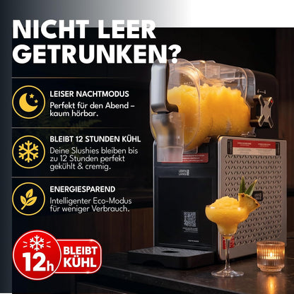 LEBENLANG LBP3312 Slush Machine 1,9 L – 5 Programmes, QuickFreeze, LED Touchscreen, Black