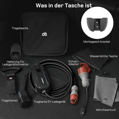 dé deDM2CEE Mobile Wallbox 11kW – Typ 2, 7m Kabel, CEE 16A, 3-phasig, 2-in-1, CE, IP-Schutz