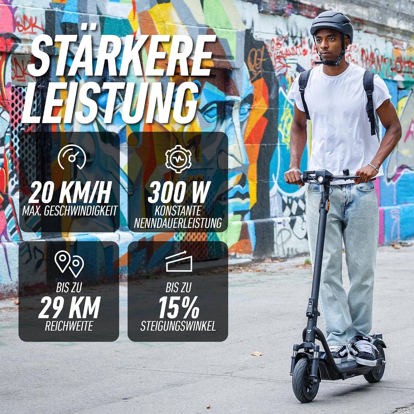 NIU KQi100P E-Scooter with ABE, Up to 29 km Range, 300 W Motor, 10 Zoll Pneumatic Tyres, hydraulische Front Suspension, App Control, Anthracite/Black