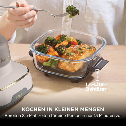 Ninja FN101EU CRISPi Air Fryer 3,8L – 4 Functions, PFAS-frei, Glasbehälter, 1700W, Stone Gold