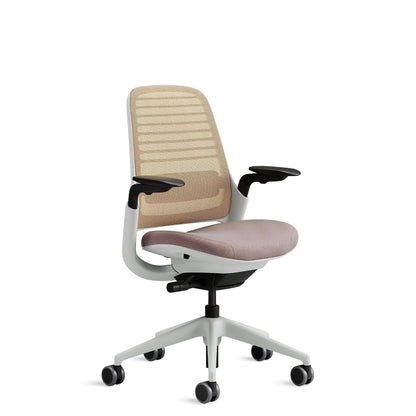 Steelcase Series 1 Office Chair, Mesh-Backrest, Ergonomic, Lumbar Support, Truffle