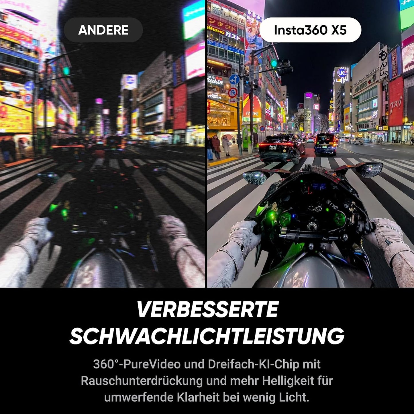 Insta360 X5 Essentials Bundle 360°-Kamera 8K – 2x 1/1.28" Sensor, FlowState, 15m wasserdicht, Black