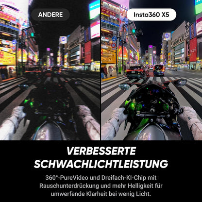 Insta360 X5 Essentials Bundle 360°-Kamera 8K – 2x 1/1.28" Sensor, FlowState, 15m wasserdicht, Black
