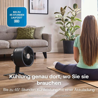 Dimplex DUOCOOL Smart Wireless 2-in-1 Battery-Ventilator – 45h, 36dB, IP54, 20m, Alexa, App, Black