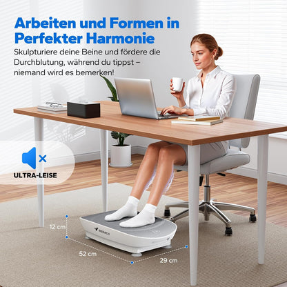 MERACH MR-2398 Slim Vibration Plate – 10 Speeds, <40 dB, 136kg, LED Display, Remote Control, Grey