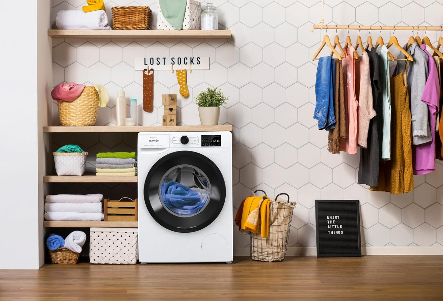 Gorenje WPNEI74A1TS Washing Machine 7kg – Steam, ConnectLife App, 1400 U/min, AquaStop, Energy Class A-10%, White