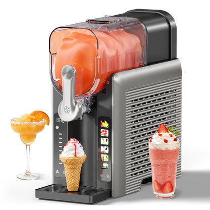 INITIO AD03 Slush Machine 2 L – 6 Programmes, 12h Vorprogrammierung, Self-Cleaning, Grey