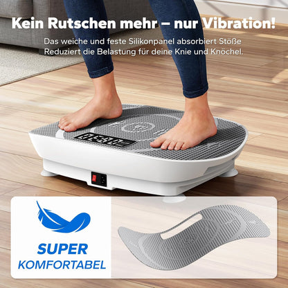 MERACH MR-2398 Slim Vibration Plate – 10 Speeds, <40 dB, 136kg, LED Display, Remote Control, Grey