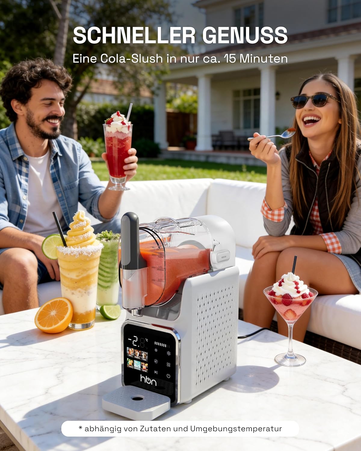 HBN CP-GBS-800 Slush Machine 1,9 L – 6 Programmes, Self-Cleaning, 220 W, Kompakt