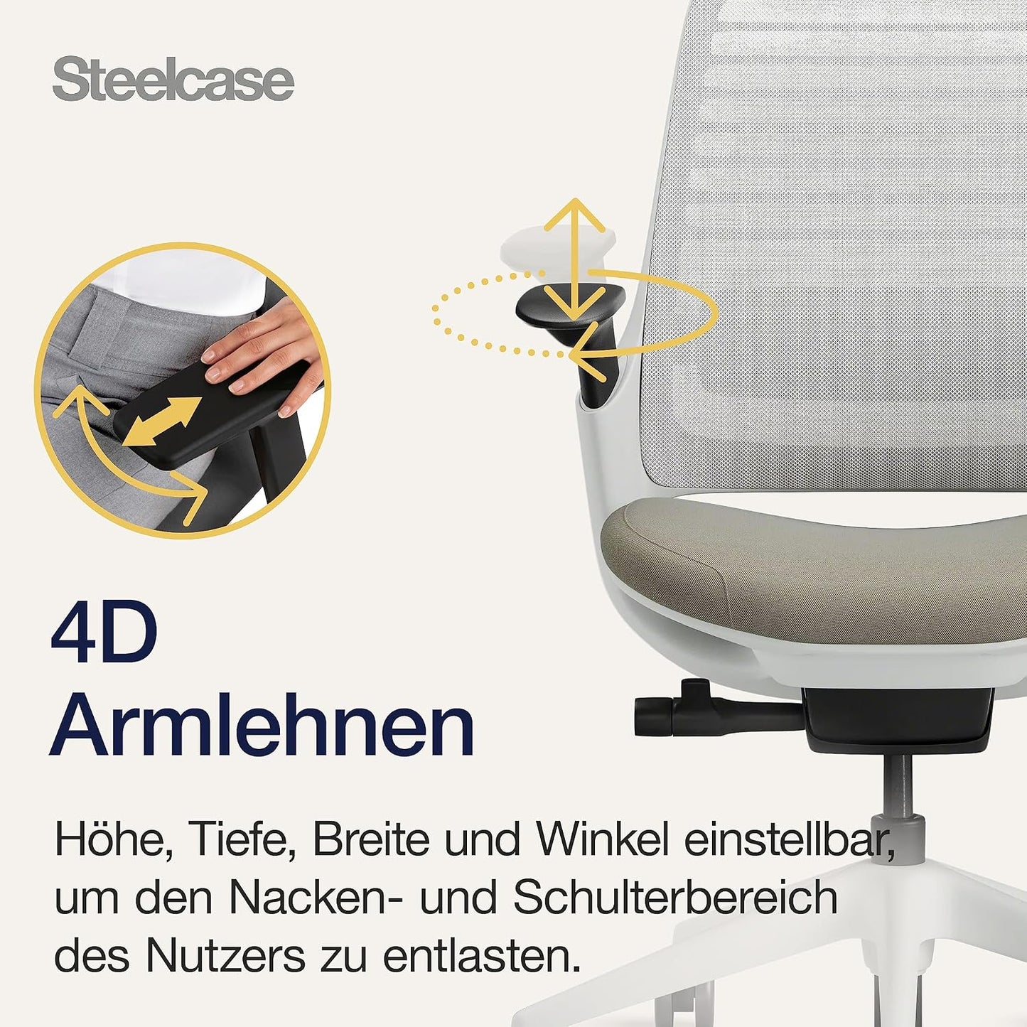 Steelcase Series 1 Office Chair, Mesh-Backrest, Ergonomic, Lumbar Support, Truffle