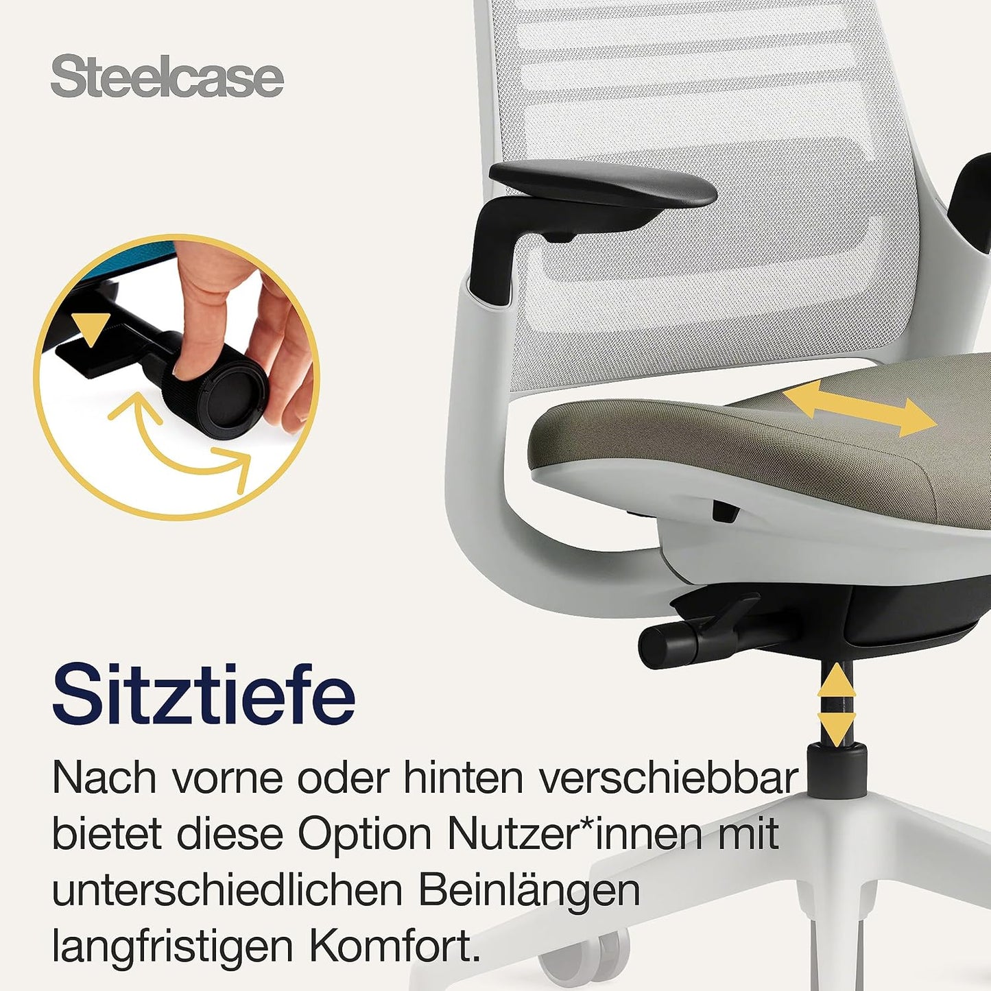 Steelcase Series 1 Office Chair, Mesh-Backrest, Ergonomic, Lumbar Support, Truffle