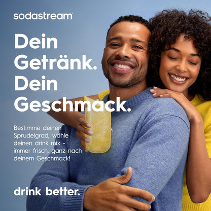 SodaStream Crystal 3.0 Sparkling Water Maker – Quick Connect CO2, 2x Glass Carafe 0,7L, Titanium/Black