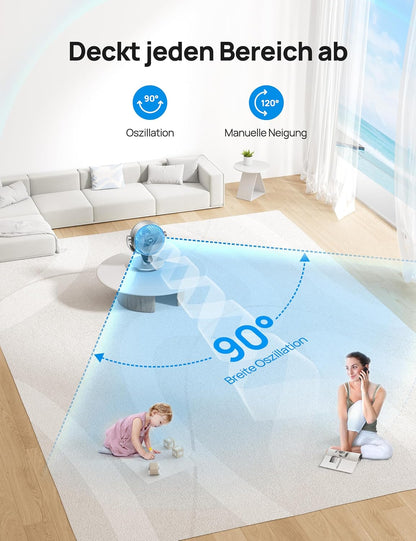 DREO CF511S DR-HAF001S Air Circulation Fan – 70ft, 28,5dB, 90°+120° Oscillation, WiFi, Alexa, Silver