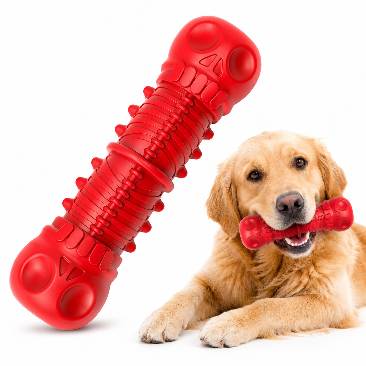 Durable Rubber Squeaky Toy for Aggressive Chewers – Ideal for Large Dogs
