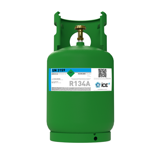 R134A Refrigerant Gas Refrigerant – 12 kg, Refillable Cylinder, 1/4 Connection