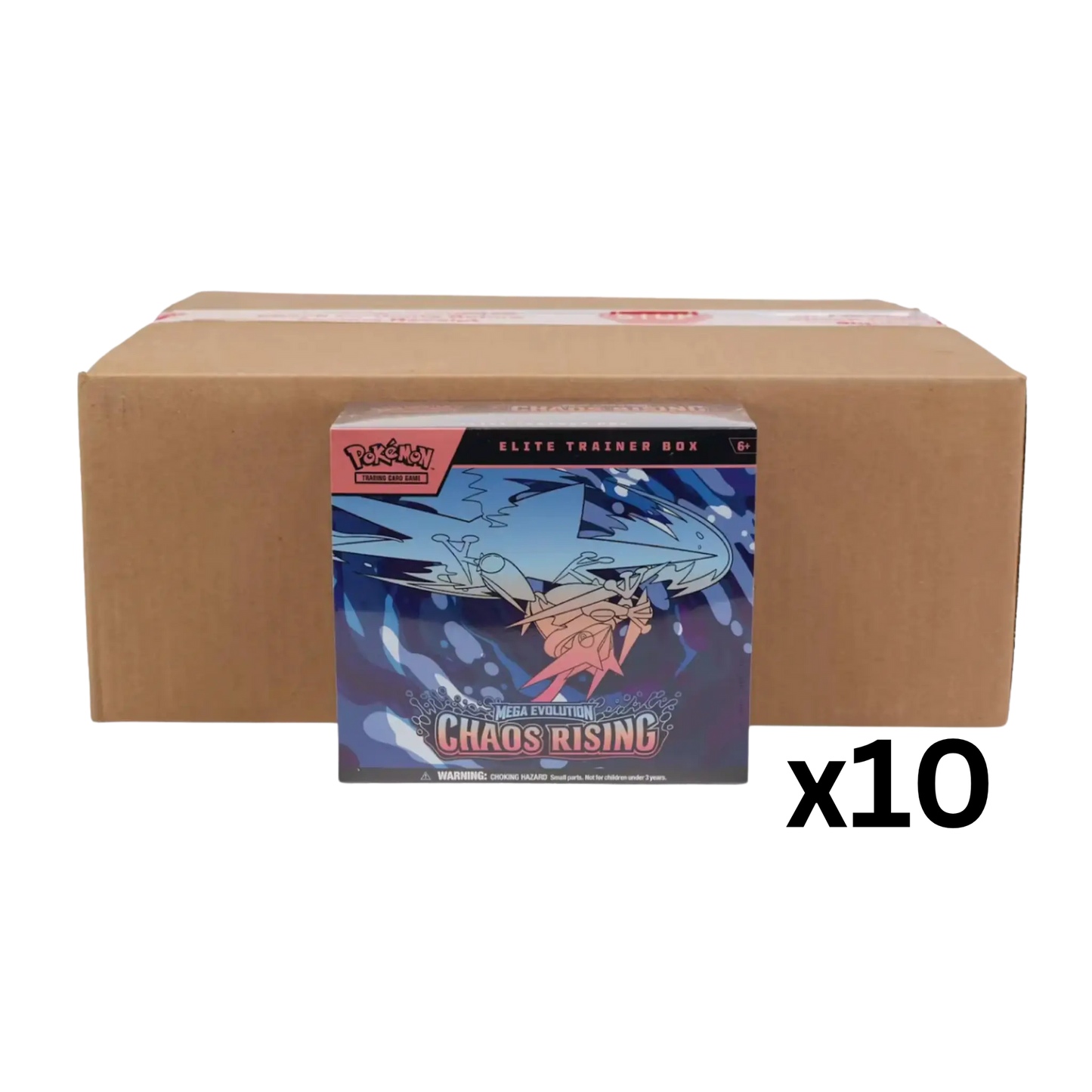 Sealed Case of 10: Pokémon TCG: Mega Evolution Chaos Rising ETB Case