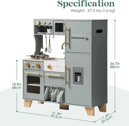 Tiny Chef XL - Wooden Play Kitchen Green