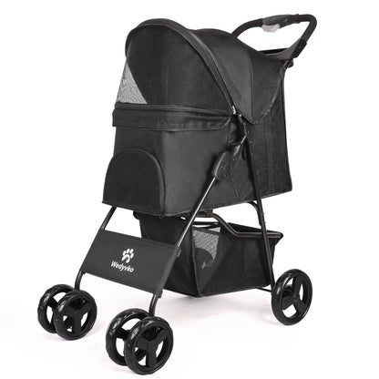 Large Collapsible Pet Stroller with Storage Compartment