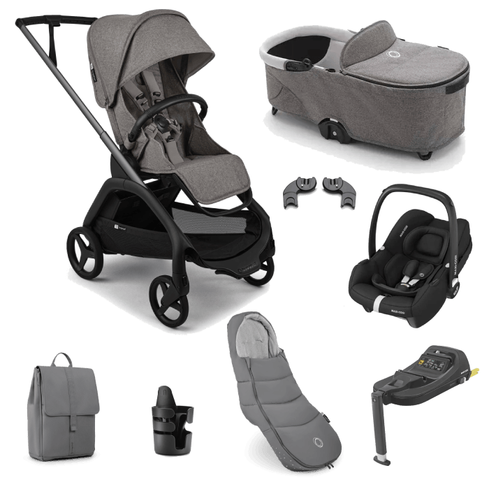 Bugaboo Dragonfly Plus (Cabriofix i-Size) Travel System - Grey Melange