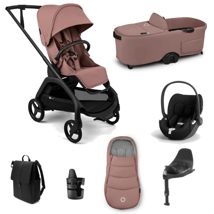 Bugaboo Dragonfly Plus (Cloud T) Travel System - Dusty Pink